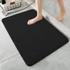Tapete antiderrapante para entrada de banheiro em espuma de memória, tapete de flanela coral, tapete de piso de seixos, tapete simples para os pés, tapete antiderrapante para banheiro