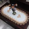 Mantel de Encaje Estilo Europeo, Mantel Ovalado de Tela, Malla Transparente de Encaje, Mantel de Mesa de Comedor para el Hogar de Alta Gama