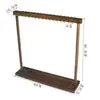 Soporte de madera maciza color nogal para collares, Estante de almacenamiento para pulseras, Soporte de exhibición de joyas para rosarios budistas, Cadenas de suéter y pulseras
