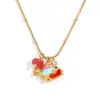 Collar Myya de Acero Inoxidable y Acero de Titanio Europeo y Americano Colgante de Pez Tropical con Aceite Gotas Joyería Linda de Nicho No se Desvanece