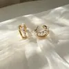 Pendientes Versátiles de Venta Caliente Transfronteriza, Accesorios para Orejas de Diseño Nicho, Pendientes Vintage de Perla y Circonita para el Día a Día, Pendientes al por Mayor