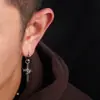 Aretes de Cruz Torcida para Hombre, Aretes de Acero Inoxidable de Moda para Mujer, Accesorios de Moda de Nicho con un Toque de Lujo, Venta al por Mayor