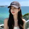 Sombrero para Mujer Estilo Coreano Versátil para Exteriores Casual Gorra de Béisbol Bordado de Letras Protección Solar Gorra con Visera Estudiante Pareja Sombrero para el Sol
