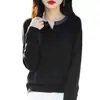 Cárdigan de cuello redondo para principios de primavera y otoño, suéter de punto Andy para mujer, suéter decorado con pedrería, nuevo abrigo elegante de cuello en V para mujer