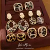 Aretes cuadrados de acetato con poste de plata chapado en oro real, estilo vintage, elegantes y lujosos, aretes de alta gama para mujer