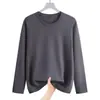 Camiseta de Manga Comprida para Primavera e Outono Masculina Estilo Coreano Moda Top Fino Cor Sólida Camiseta para Estudantes Adolescentes Gola Redonda Camiseta Básica