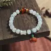 Pulsera de Calabaza de Jade Dorado Natural de Xinjiang Pulsera de Jade Natural Multicolor Tianshan Cui Pulsera de Círculo Único para Mujer