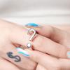 Anillo de signo de exclamación e interrogación de personalidad creativa Europa y Estados Unidos moda femenina estilo frío dedo grueso apertura ajustable decoración pulsera