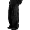 2026 Pantalones Casuales de Verano para Hombre Transfronterizos de Color Sólido con Múltiples Bolsillos Elegantes Sueltos de Pierna Recta Ropa de Trabajo Versátiles Pantalones Largos Venta al por Mayor