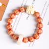 Moda nacional estilo étnico intemperie tallado de Bodhi mantra de seis palabras cuentas de la suerte diseño de nicho círculo único pulsera sacude-leones para hombres y mujeres