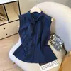 Camisa sin mangas a rayas estilo francés para mujer, nuevo modelo de verano, blusa de alta gama y elegante, top chic estilo francés