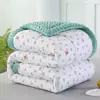 Edredom de Algodão Lavado Versão AB com Veludo Leite para Primavera e Outono, Forrado com Lã para Aquecimento, Edredom de Inverno com Núcleo de Edredom de Soja Espesso e Quente