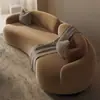 Sofá Curvo Estilo Retrô Francês, Sofá de Tecido para Apartamento Pequeno, Sala de Recepção da Área de Descanso de Barbearia, Modelo Novo Semicircular