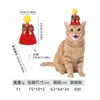 Chapéu de Natal para Animal de Estimação Z Miaodi Chapéu Pontudo 3D Decoração Boneco de Pelúcia Desenho Animado Chapéu Pontudo de Natal Adereço de Cabeça para Gato