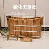 Bañera de Madera para Adultos, Tina de Baño para Cuerpo Completo en Casa, Baño de Vapor Sauna, Baño Yao, Bañera de Madera Maciza para Salón de Belleza