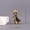 Atirador de Gelo de Latão Puro Figura Ashe Lol Boneca Criativa Decoração Retrô Artesanato Pet de Chá para Desktop Ornamento