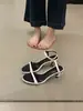 Sandálias Abertas de Salto Fino Estilo Francês para Mulheres, Adequadas para Uso ao Ar Livre, Coleção Verão 2026, Salto Alto Elegante de Tira Única para Combinar com Vestidos, Sandálias de Encaixar