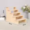 Prateleira de Exposição de Madeira Maciça Pura Prateleira de Armazenamento de Mesa Modelo Feito à Mão Brinquedo Caixa Surpresa Boneca Escada para Planta Verde Prateleira para Flores Suculentas