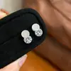 "Lantejoulas de Diamante Cintilantes" Brincos de Tarraxa Redondos com Agulha de Prata, Requintados e Compactos, Design de Nicho de Luxo Leve, Brincos Versáteis