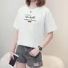 Ropa de Tallas Grandes para Mujeres de Mediana Edad y Mayores, Nueva Camiseta de Manga Corta para Mujeres de Tallas Grandes, Adelgazante para 120 kg, que Oculta el Vientre, Top para Rejuvenecer la Apariencia