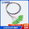 Cable de Fibra Óptica de Modo Único y Multimodo de 1.2 m, Baja Emisión de Humo y Libre de Halógenos, Conector SC/FC/ST/LC, Pigtail de 12 Fibras Grado Telecomunicaciones