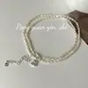 Suchuang S925 Prata Esterlina Pérola Natural de Água Doce Urso Pingente Colar Feminino Novo Explosivo Luxo Leve Corrente de Clavícula com Contas