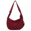 Correa de hombro ancha ajustable, bolso cruzado de media luna con sensación relajada de otoño e invierno para mujer, multibolsillos, gran capacidad, ligero, bolso versátil para viajes
