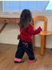 [En Stock] Jeans con Dobladillo Enrollado para Niñas Primavera 2026 Nuevos Pantalones Rectos Modernos para Niños Elegantes Pantalones Largos para Bebés