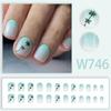 Moda Europeia e Americana Comércio exterior falso unha patch curto folhas verdes naturais fresco vestível manicure lote misto