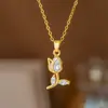 Collar Transfronterizo de Acero de Titanio de Dongguan para Mujer, Lujo Ligero, Nicho, Sensación de Alta Gama, Nuevo Estilo de Verano, Regalo para Mejor Amiga, Exquisita Cadena para Clavícula