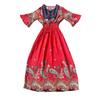 Vestido Estilo Étnico Verano Nuevo Rayón Bordado Cintura Adelgazante Yunnan Xinjiang Vestido de Viaje Mayoreo
