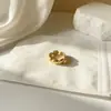 Anillo Geométrico Asimétrico de Moda para Viajar, Estilo Retro Minimalista Fresco Transfronterizo, Diseño de Nicho de Lujo Ligero de Gama Alta