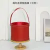 Dia dos Namorados Redondo Couro De Mão Flores Balde Porta-flores Lanche Caixa de Presente Versátil Presente de Acompanhamento Embalagem Caixa Vazia
