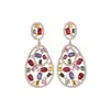Pendientes Colgantes Huecos Ovalados de Circonita Aguja de Plata Pendientes Vintage de Lujo Ligero Pendientes Exquisitos Versátiles para Mujer