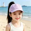 Sombreros para Niños, Sombreros de Sol para Niñas con Cola de Caballo, Sombreros Versátiles de Color Sólido, Gorras de Béisbol de Verano con Protección Solar de Parte Superior Abierta, Sombreros de Sol