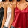 Top de Pijama de Alcinha Fino de Verão para Mulheres, Confortável e Casual para Usar em Casa, Sexy Liso Colorido Colete Pajama Tipo Seda Atacado