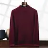 Suéter de cachemira para hombre, nuevo estilo otoño e invierno, engrosado, cuello medio alto, capa interior cálida, talla grande, moda de negocios casual para hombre
