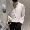 Nova Camisa Estilo Leve Maduro Manga Longa Outono Terno para Cabeleireiro Marca da Moda Masculino Conjunto de Duas Peças Terno da Moda