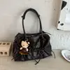Bolsas de nicho transfronteiriças bolsa de boliche bolsa de ombro com laço bolsa de mão versátil de grande capacidade bolsa de ombro bolsa tote bolsa feminina