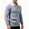 Nueva colección de otoño e invierno para hombre: suéter con cuello de piel sintética en colores contrastantes, disponible en tallas grandes, una prenda de punto casual y versátil