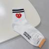 Calcetines de fabricación coreana estilo campus para chicas de Dongdaemun cara sonriente con corazón calcetines rayados para mujer kikiyasocks calcetines de algodón