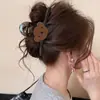 Lindo y elegante pinza de tiburón con forma de lazo, pinza para el pelo de moda con diseño floral, accesorio simple para peinados recogidos a medias