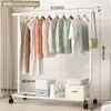 Varal de Roupa Interno de Chão Doméstico Quarto Pendurar Roupas Dobrável Haste Única Simples Telescópico Móvel Varal para Roupas, Chapéus e Acessórios