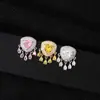 Pendientes Geométricos Triangulares de Circonita, Simples y de Moda, Elegantes y Exquisitos, Pequeños y Lindos, Versátiles y Brillantes para Mujer