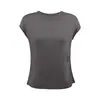 Chaleco de Seda Retorcida con Cuello Redondo para Mujer Tangge, Camiseta sin Mangas de Seda Tejida por Ambos Lados que Cubre el Cuerpo y Te Hace Ver Más Delgada