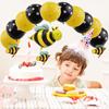 Globo de Película de Aluminio de Abeja Amarillo Punto de Ola Negro Punto de Ola Paquete Decoración Fiesta de Cumpleaños Mariquita Globo de Boda
