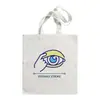 Bolso de Lona Estampado Ojo Turco Azul Bolso de Hombro Bolso Plegable Bolso Tote Bolso de Compras Comercio Exterior