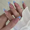 Coleção 3D de Arte para Unhas Mais Vendida Transfronteiriça Europeia e Americana Hot Girl Floral Francesa Concha Unhas Postiças Longas Atacado