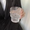 Colección de vidrio nicho medio-antiguo apilable con relieve de girasol Vidrio patrón Glaciar Taza burbuja jugo taza de café