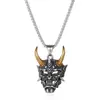 Cuerno de Oro prajna collar vintage colgante máscara de fantasma para hombre hip hop volante guapo fresco personalidad colgante accesorios para suéter moda
